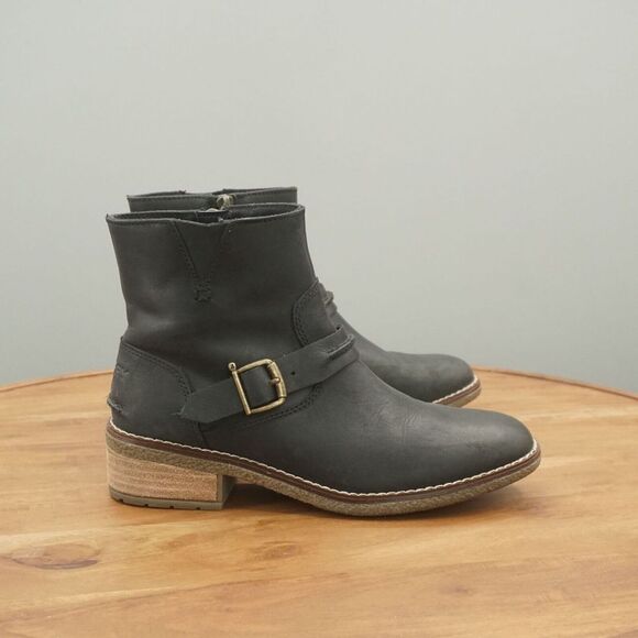 Sperry Womens Seaport Storm Ankle Boots Buckle Strap Black Leather Size 5.5 - Picture 1 of 11